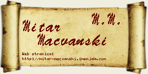 Mitar Mačvanski vizit kartica